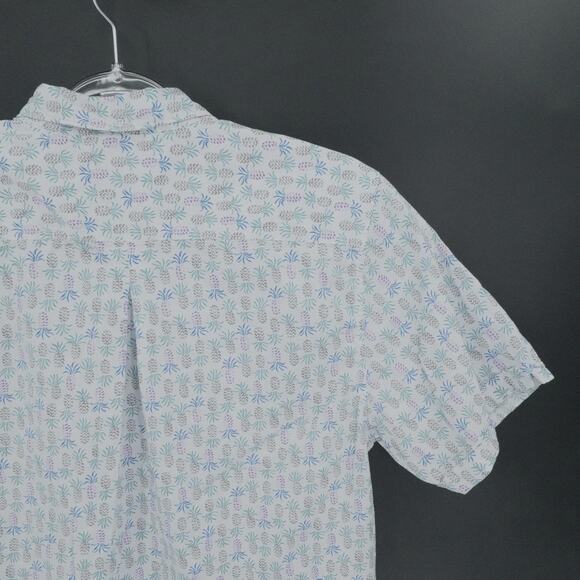 Tommy Bahama Shirt Mens Large White‎ Purple Pineapple Print Short Sleeve Resort - Picture 10 of 16